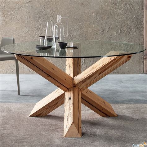 Table Avec Base Centrale En Bois Asterisk Arredaclick Mesas De