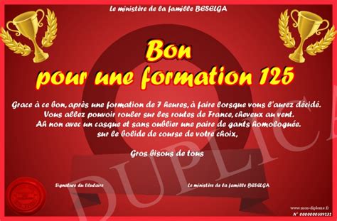 Bon Pour Une Formation 125