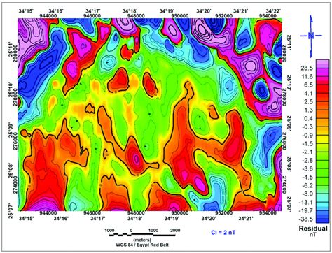 Residual Airborne Magnetic Component Of The Rtp Map Of Homrit Waggat