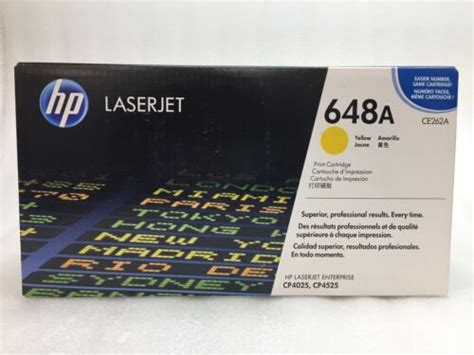 Genuine Oem Hp Ce262a 648a Yellow Toner Cartridge Laserjet Cp4025