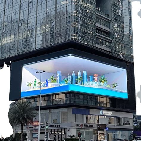 Naked Eye D Billboard Outdoor Led Display Degree Building Corner