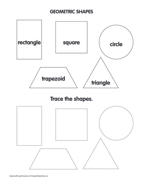 Crayola Canada | Worksheets | Exploring Geometric Shapes