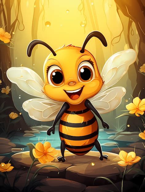 Free Ai Image Portrait Of Cute Animated Bee