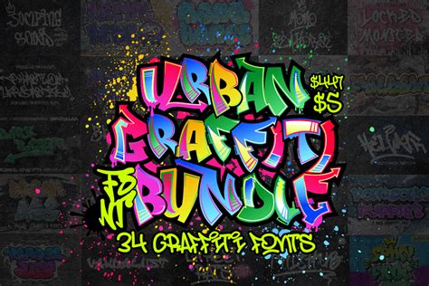 Urban Graffiti Font Bundles Bundle Creative Fabrica