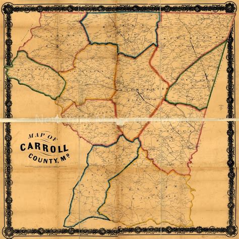 1863 Map of Carroll County Md Carroll County Carroll - Etsy