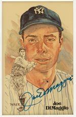 Hake S Joe Dimaggio Ted Williams Mickey Mantle Willie Mays Signed