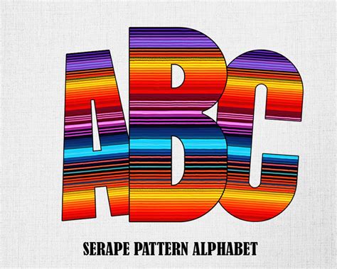 Western Serape Letters Alphabet Set Digital Download Alphabet Serape