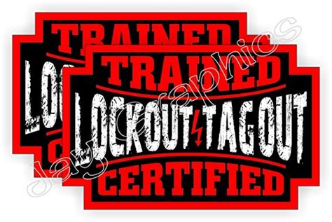 Buy Pair Lockout Tagout Trained Certified Hard Hat Stickers