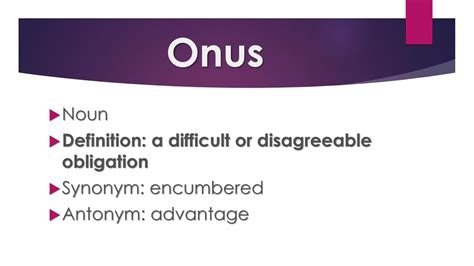 Onus Definition