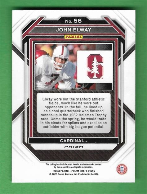 JOHN ELWAY 2023 PANINI PRIZM DRAFT GOLD ICED SP INSERT CARD 56 NFL