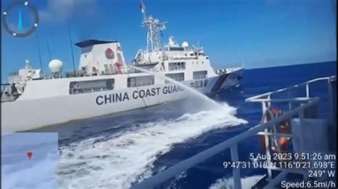 The Philippines Accuses Chinas Coast Guard Of Firing Water Cannon At