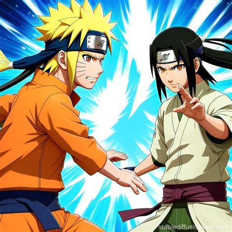 Naruto Vs Neji Battle Stable Diffusion Online