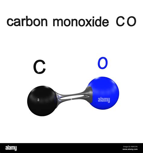 Molécula ilustración 3d el monóxido de carbono Fotografía de stock