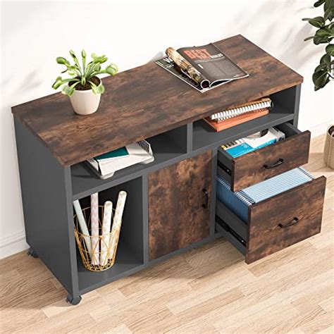 Tribesigns Inches Executive Desk With File Cabinet And Power Outlet