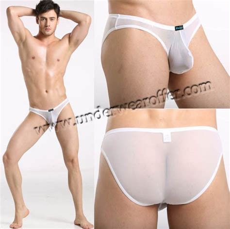 Sexy Mens Sheer Mini Briefs Bulge Pouch Underwear See Through Mesh