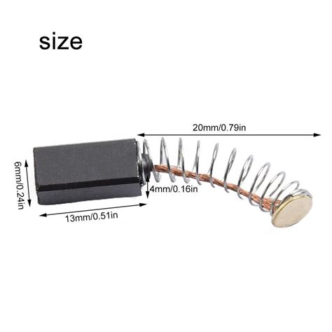 Kohlebürsten Set für Elektromotoren bestehend aus 10 Stück Maße 13mm x