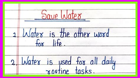 Essay On Save Water 10 Lines On Save Water In English Pani Bachao Par