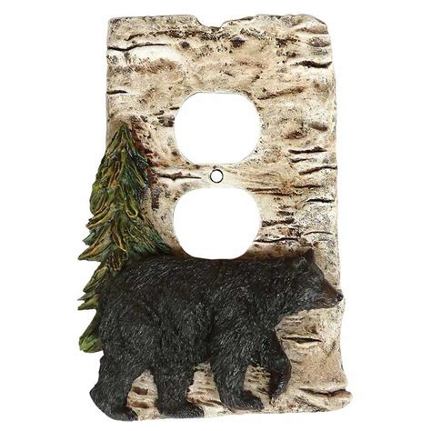 rustic outlet covers bear  birch outlet cover black forest decor