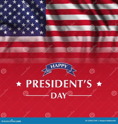 Presidents Day Greetings Card with US Flag Stock Illustration ...