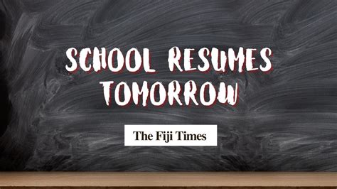 Schools to resume classes from tomorrow - The Fiji Times