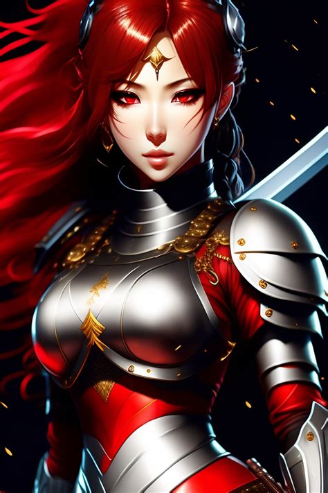 Anime Girl In Armor And Sword