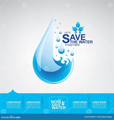 Save Water Vector Stock Vector Illustration Of Clean