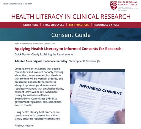 Health Literacy Best Practices Consent Guide The Multi Regional