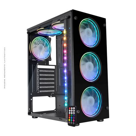 Gabinete Gamer K MEX ARGB Rítmico ATX Techno Space