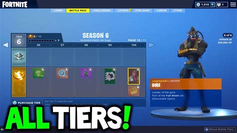 Buying The Season 6 Battle Pass All Season 6 Tiers Fortnite Season