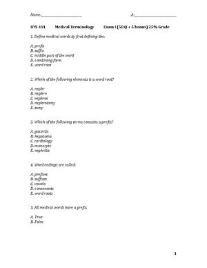 Medical Terminology Chapter 1 Introduction Notes Chapter L