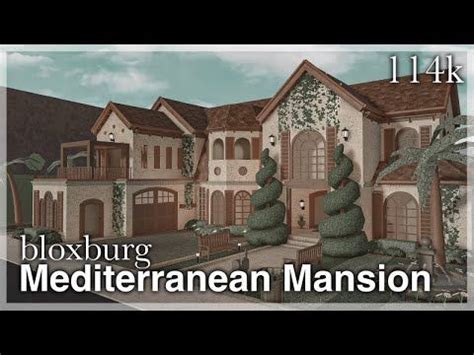 Bloxburg Mediterranean Mansion Speedbuild Exterior Mediterranean