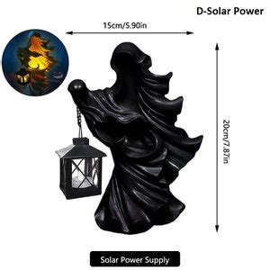 Faceless Witch Hell Messenger With Lantern Resin Realistic Statue