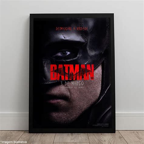 Quadro The Batman 2022 Robert Pattinson Pôster C Moldura A3