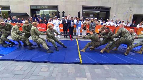 Watch Today Excerpt Military Servicemen Women Play Tug Of War On