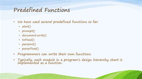 predefined  user defined functions pptx web development internet