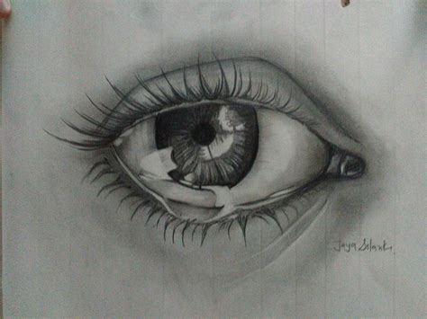 Eye with tears sketching by jayasolanki | Eyes, Tears