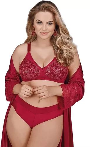 Conjunto Lingerie Plus Size Clarineta Demillus Robe Parcelamento