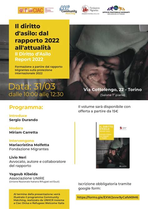 Diritto dasilo dal report 2022 allattualità il 31 marzo a Torino il