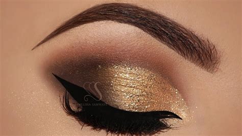 Brown Smokey Eyes And Gold Glitter Makeup Tutorial Melissa Samways