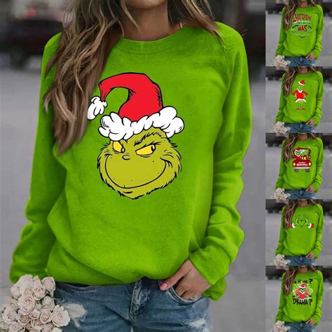 Grinch Christmas Sweater Miarhb Festivals Clearance Christmas Fashion