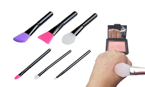 6pc Silicone Make Up Brush Set Groupon