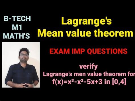 B Tech M Lagrange S Mean Value Theorem Exam Important Questions Btech