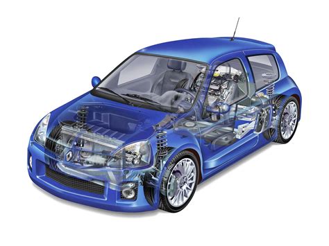 Renault Clio V6 Cutaway Drawing in High quality