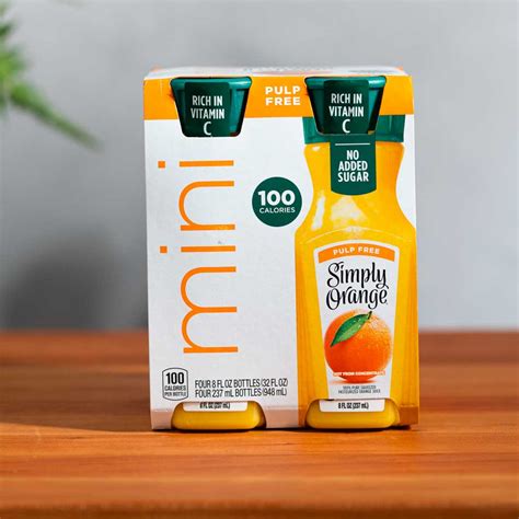 Simply Orange Pulp Free Mini Juice 4 Count Smith Brothers Farms