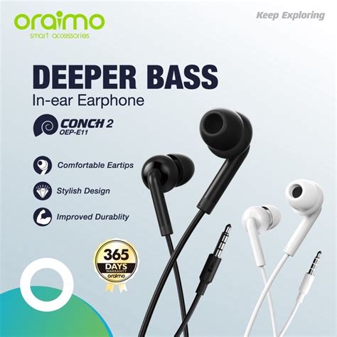 Jual Oraimo Oep E Conch Deeper Bass In Ear Headset Earphone