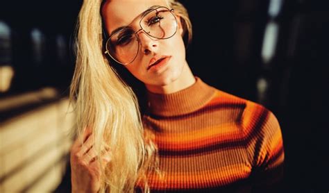 Women Face Portrait Julie Bech Glasses Blonde HD Wallpaper Rare