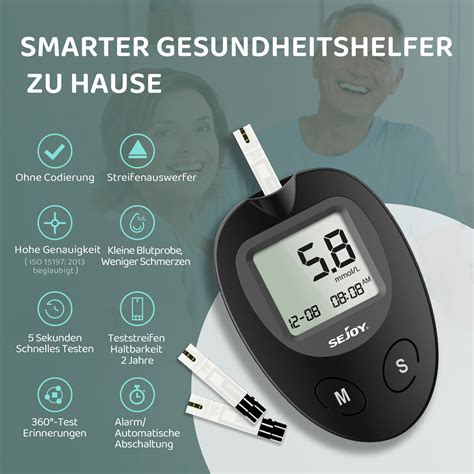 Sejoy Blutzuckermessger T Diabetes Set Mit Teststreifen Lanzetten