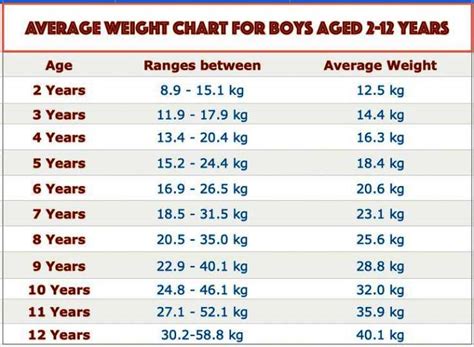 What Is The Average Weight For An Year Old Boy