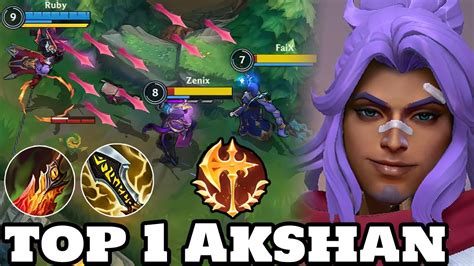 Wild Rift Akshan Top 1 Akshan Gameplay Rank Challenger Youtube