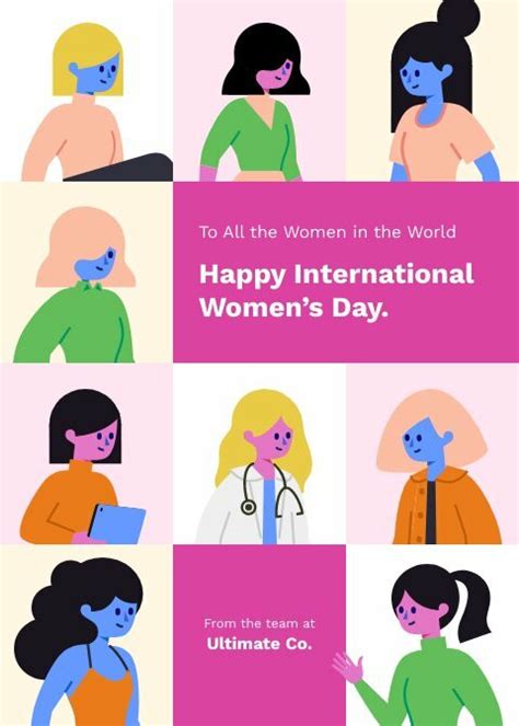 International Womens Day Greetings Free Cards Template Piktochart